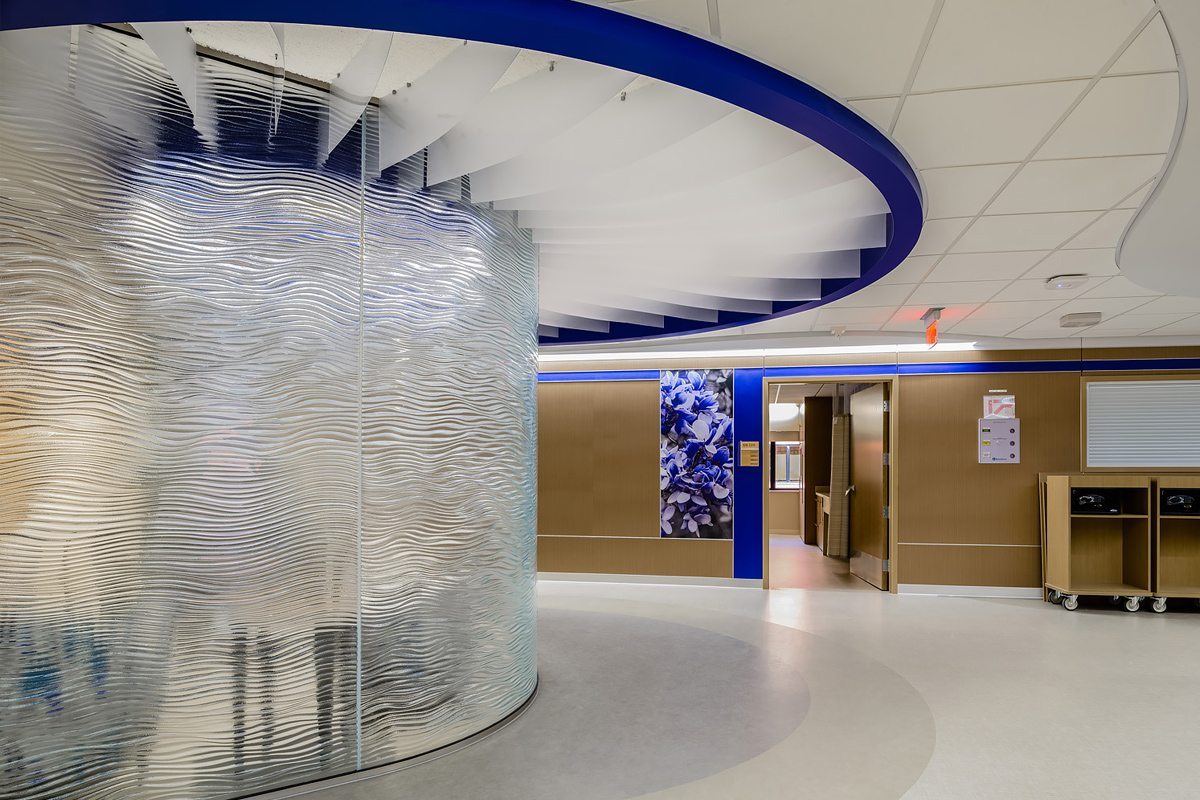 mirage textured glass partition for United Hospital Mother Baby
