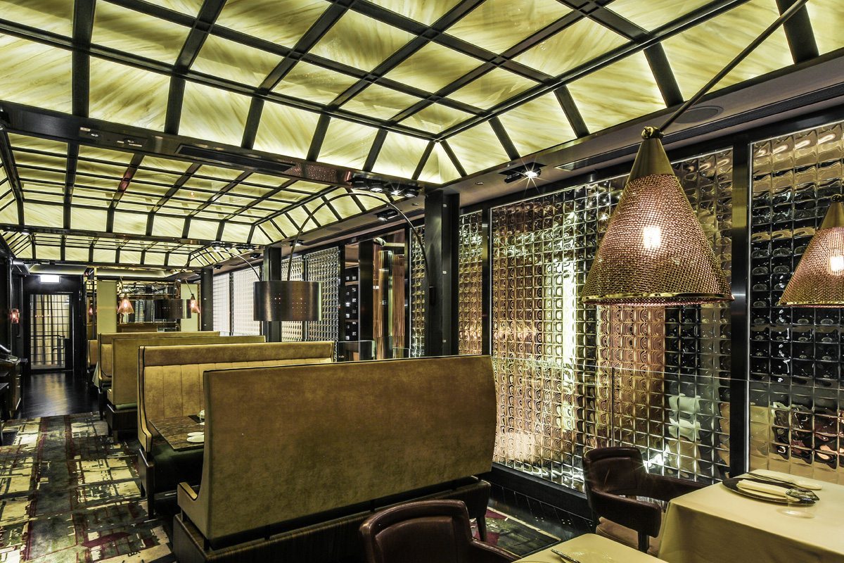 decorative glass panels transform Isono and Vasco Restaurant