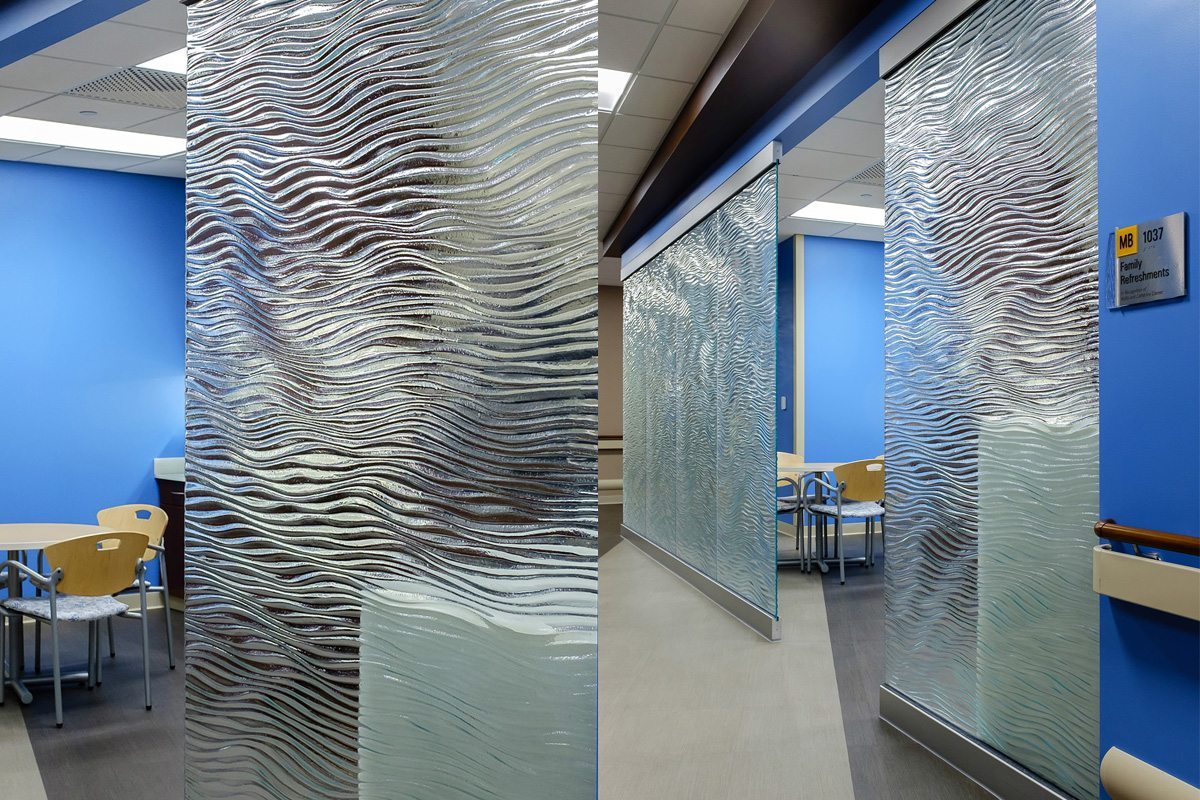 mirage texture decorative glass partitions by Nathan Allan for Mother Mercy Hospital