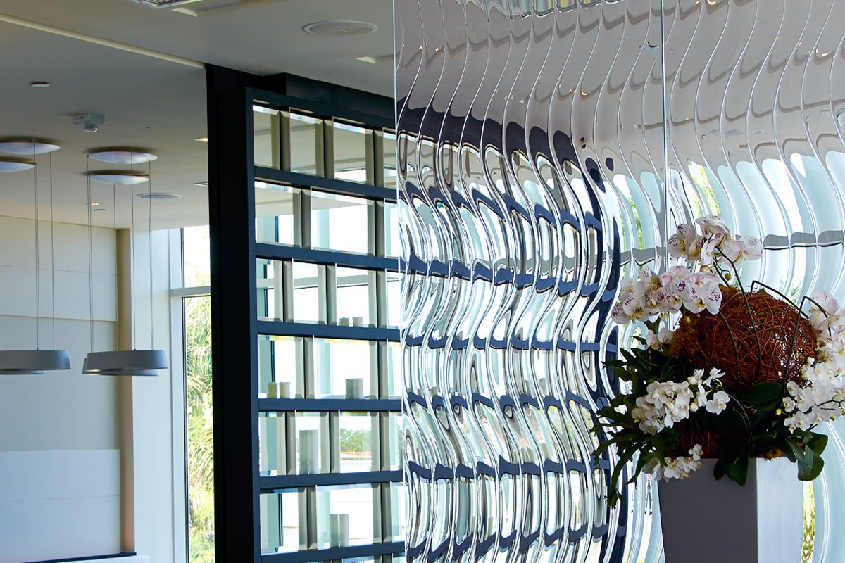 Echo Glass partition by Nathan Allan Glass Studios