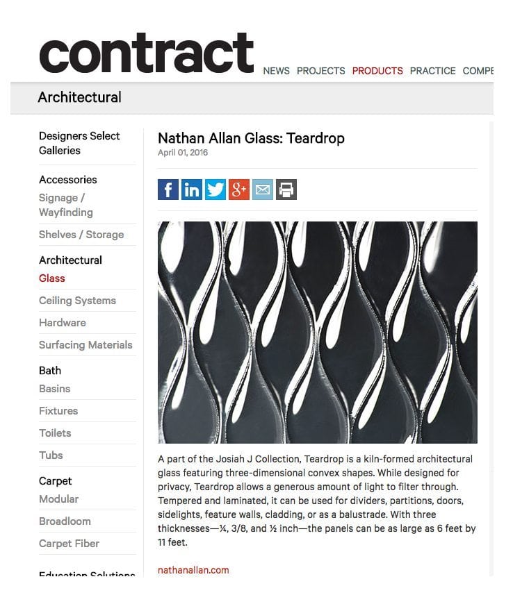Contract Magazine Crackle Glass