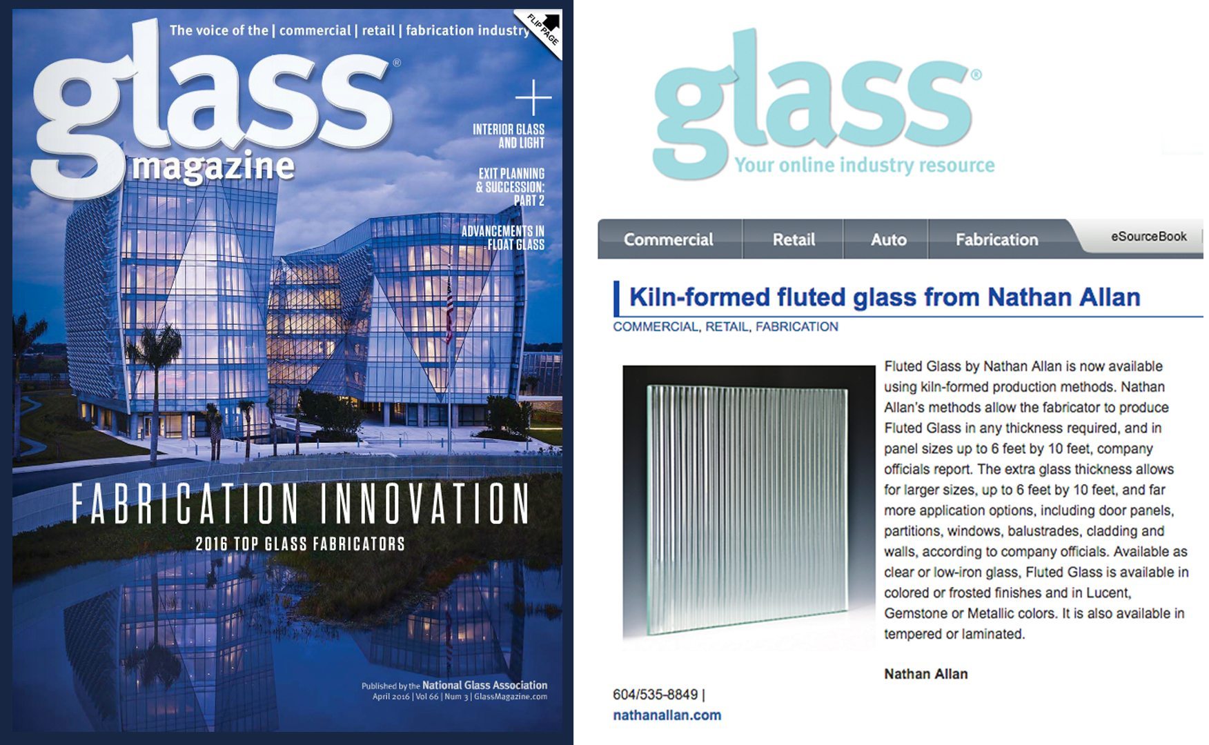 Glass Magazine Fluted Glass