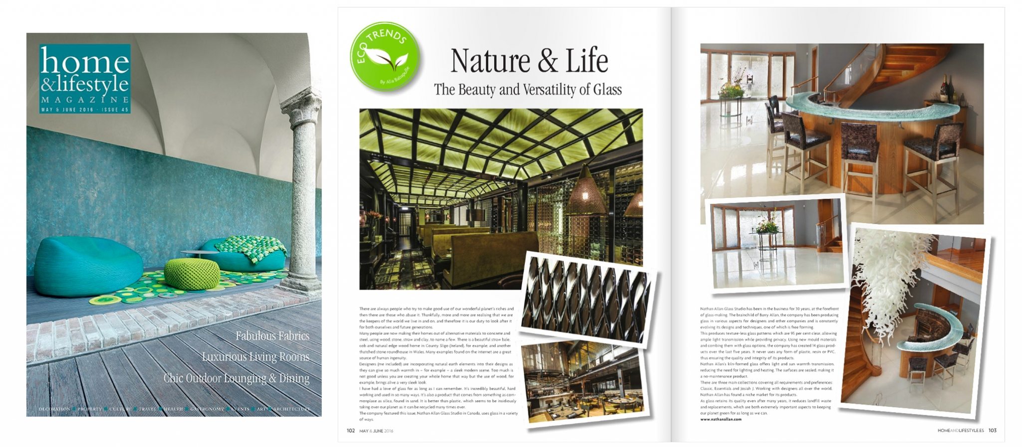 Home and Lifestyle Magazine Nathan Allan Decorative Glass