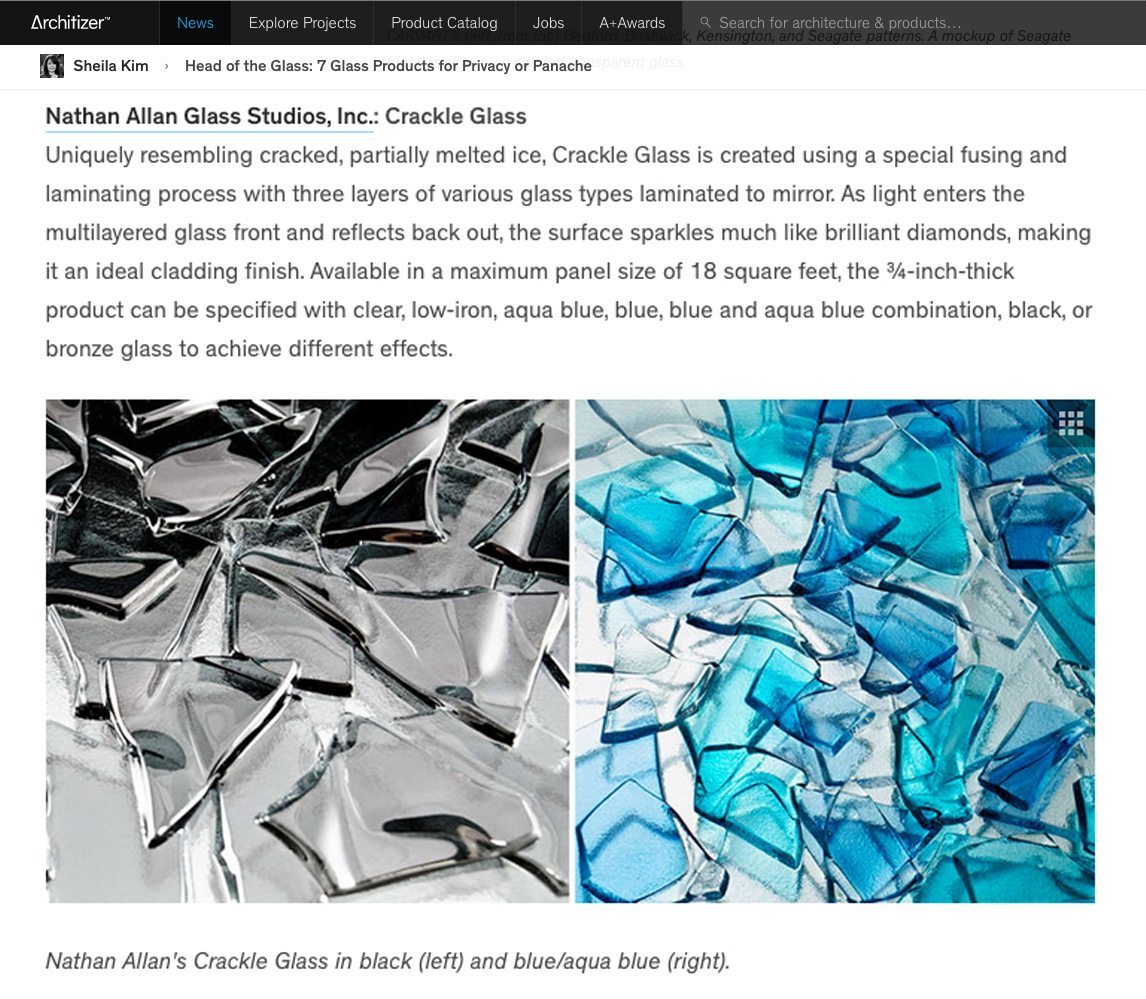 archtizer magazine nathan allan crackle glass kiln formed