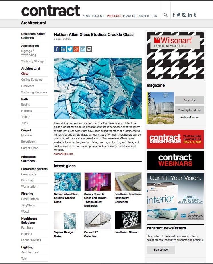 Contract Magazine Crackle Glass