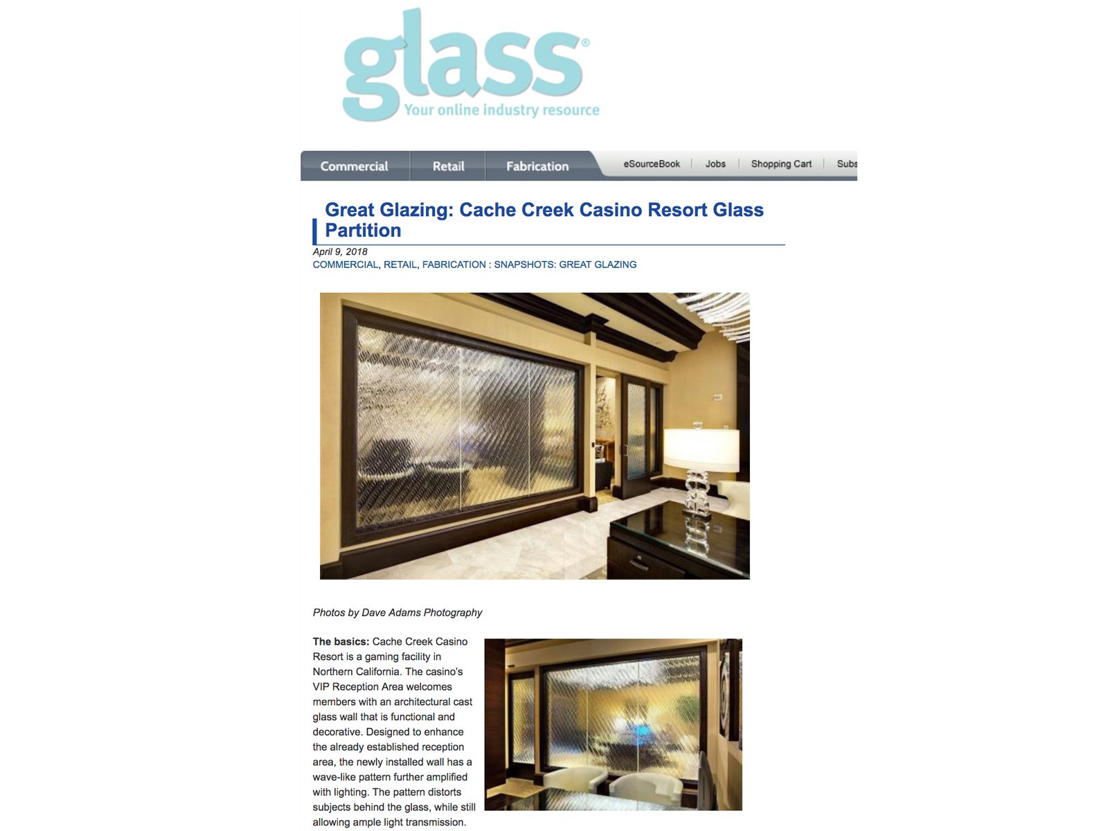 Contract Magazine Cache Creek Casino Resort Glass Partition