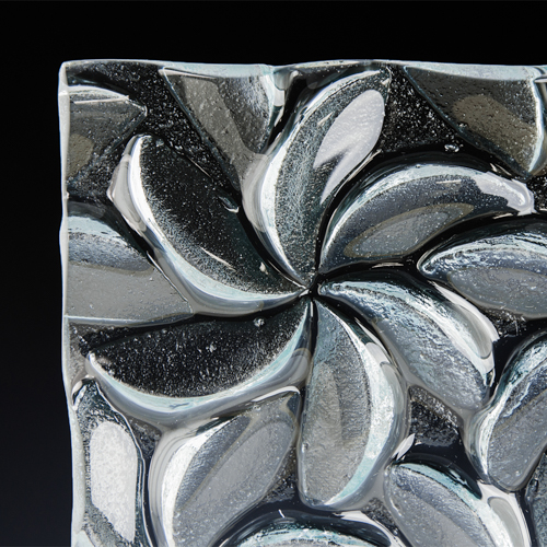 Pinwheel Low Iron Textured Glass corner