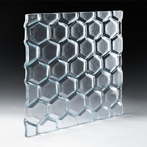Hex Low Iron Textured Glass side