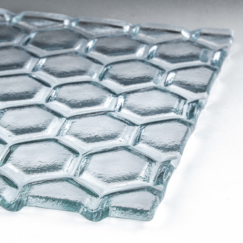 Hex Low Iron Textured Glass flat