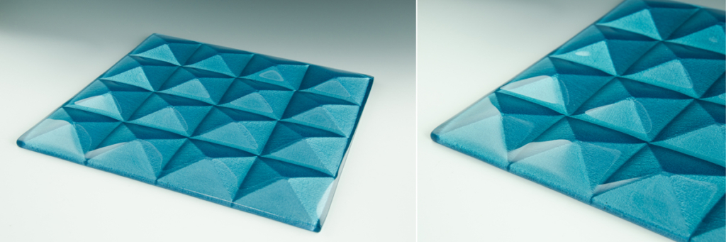 Pyramid Petite Azure Blue Textured Glass