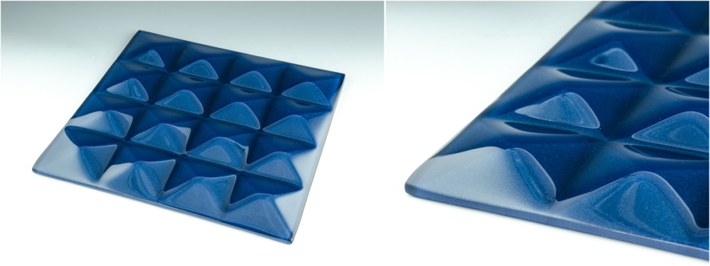 Pyramid Petite Lapis Blue Textured Glass