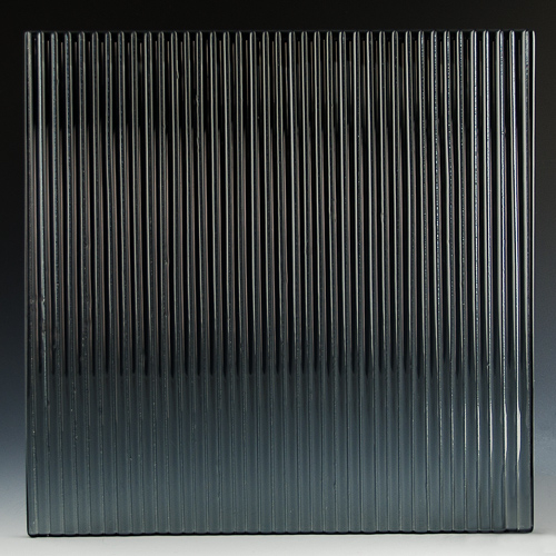 Fluted Silvered Black Glass front