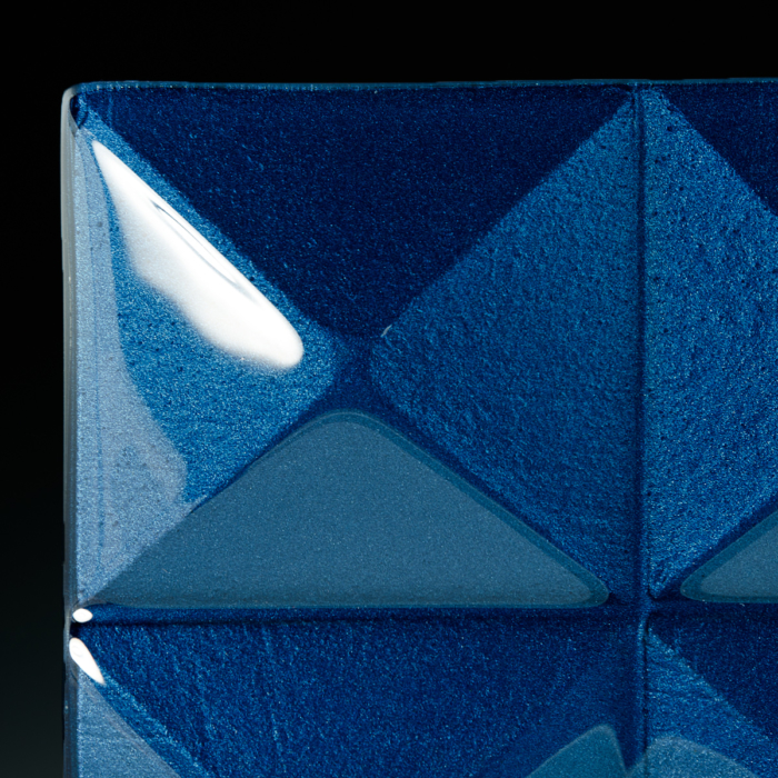 Pyramid Lapis Blue Glass corner