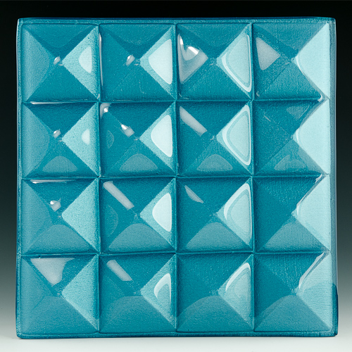 Pyramid Petite Azure Blue Glass front