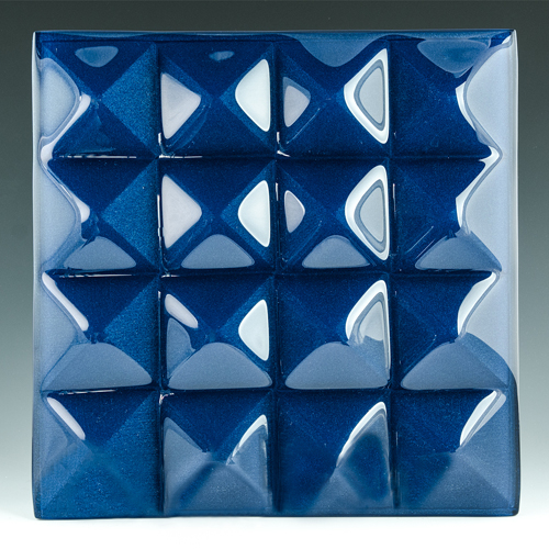 Pyramid Petite Lapis Blue Glass front