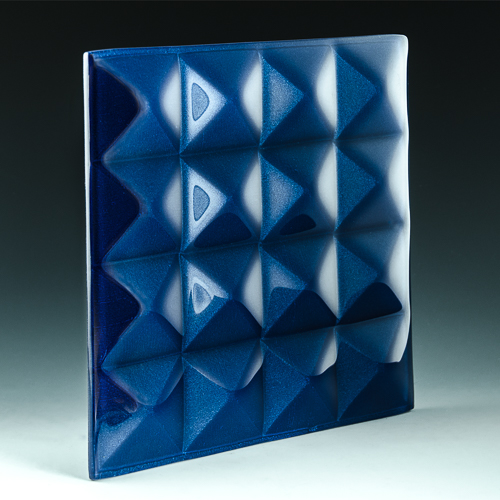 Pyramid Petite Lapis Blue Glass angle