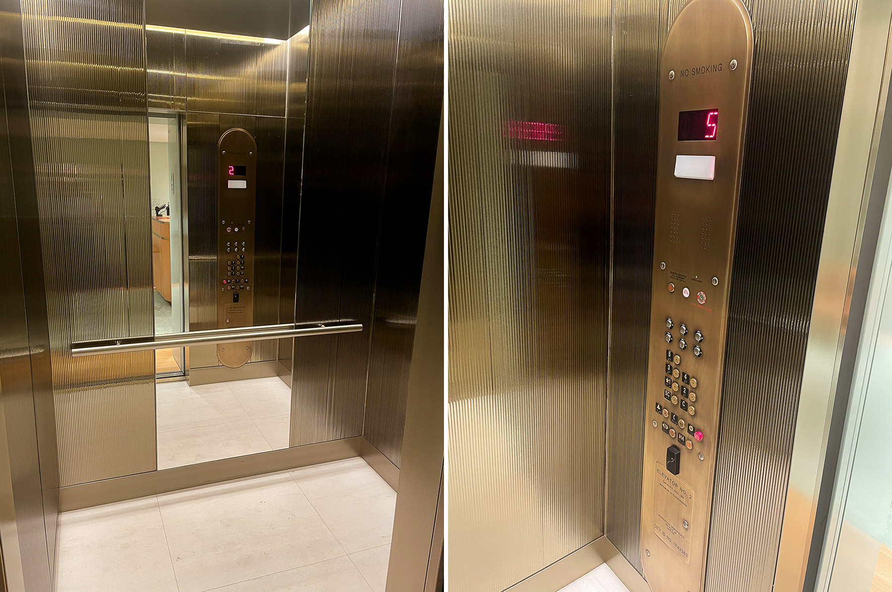 Fluted Bronze Silvered Glass Elevator 2