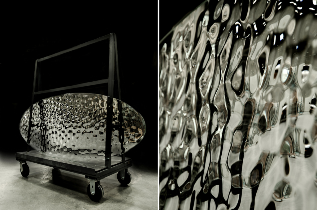 Water Textured Glass produced by Nathan Allan Glass Studio