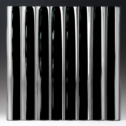 Cathedral Black Silvered Glass front