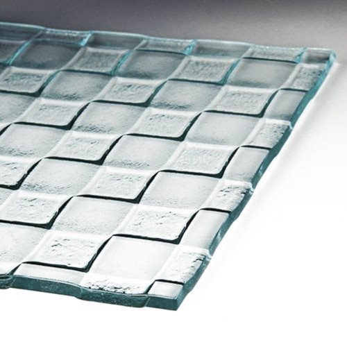 Checkerboard Low Iron Textured Glass flat