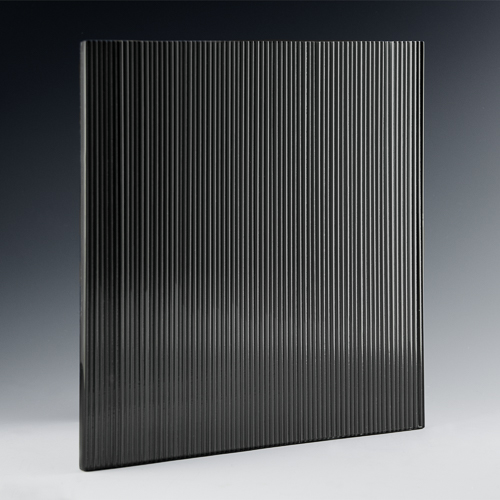 Fluted Micro Black Silvered Glass side