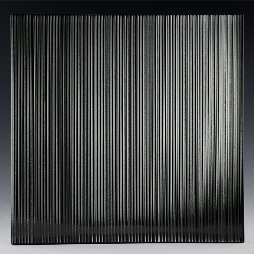 Fluted Micro Black Silvered Glass front
