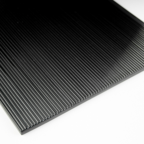 Fluted Micro Black Silvered Glass flat